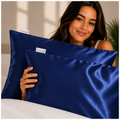100% Silk Zippered Pillowcase Pair Berry Blue
