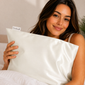 100% Silk Zippered Pillowcase Pearl White