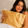 100% Silk Zippered Pillowcase Lustrous Gold