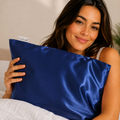 100% Silk Zippered Pillowcase Royal Berry Blue