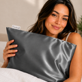 100% Silk Zippered Pillowcase Pebble Gray