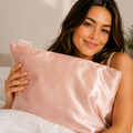 100% Silk Zippered Pillowcase Dusty Pink