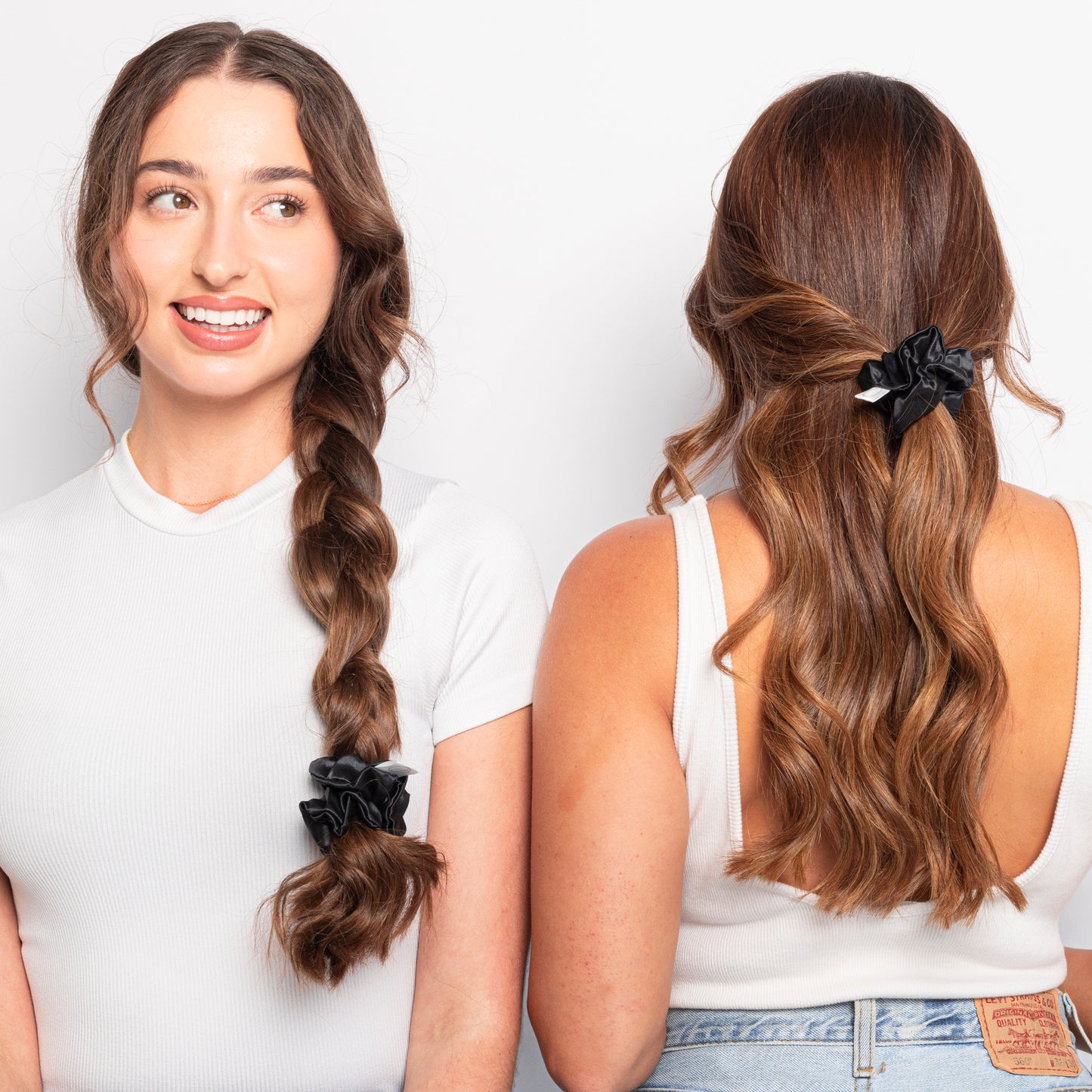 Boss Pair Luxe 100% Pure Silk Hair Scrunchies