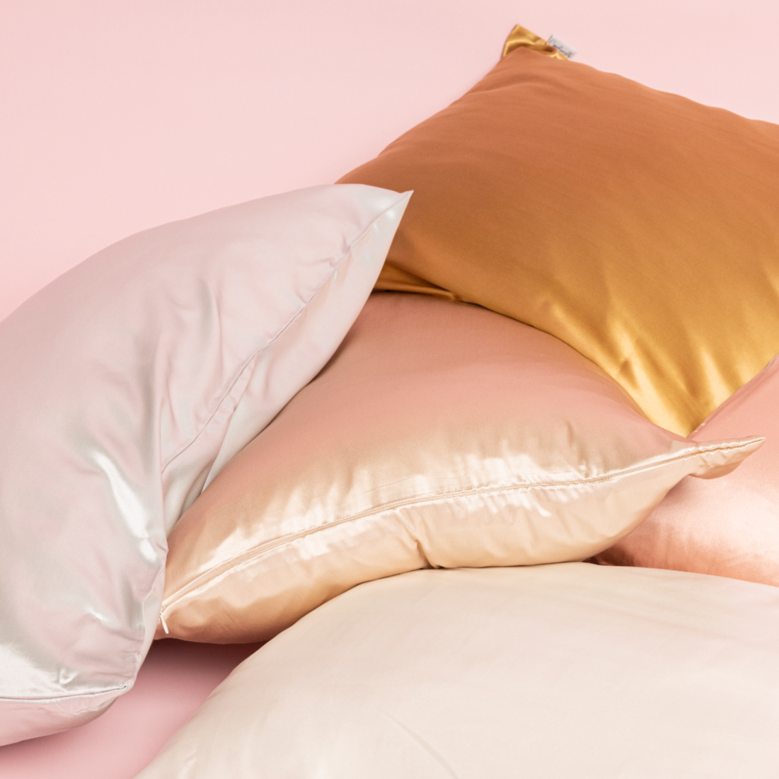 100% Silk Zippered Pillowcase Metallic Silver