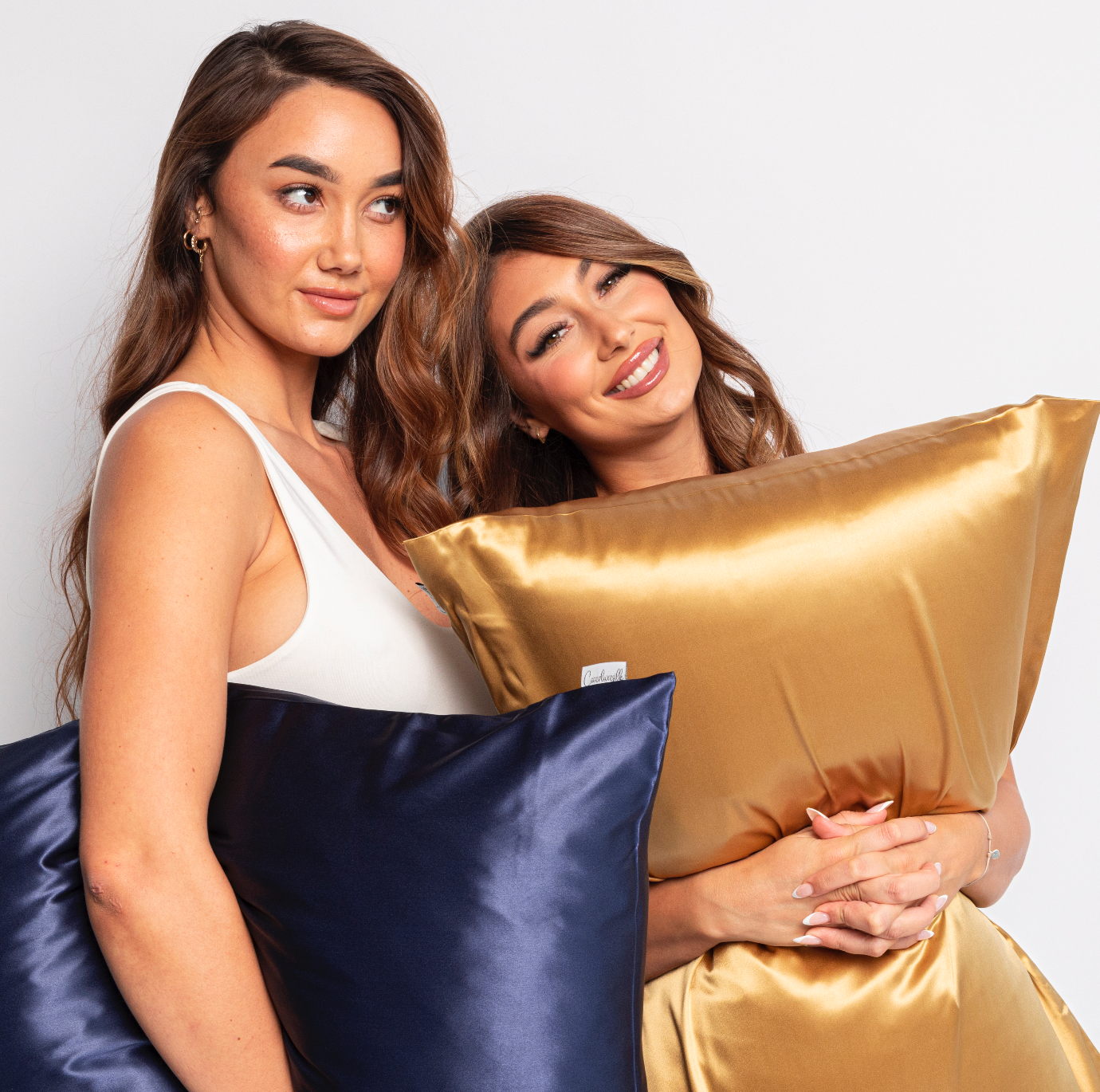 100% Silk Zippered Pillowcase Pair Lustrous Gold