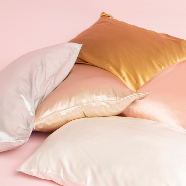 100% Silk Zippered Pillowcase Pair Royal Cream